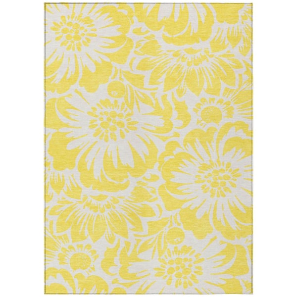 Addison Rugs Chantille ACN551 Yellow 5 ft. x 7 ft. 6 in. Machine Washable Indoor/Outdoor Geometric Area Rug