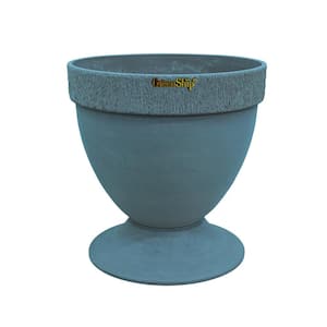 Drizzle Urn 17.7 in. W x 18.1 in. H Bluestone Indoor/Outdoor Resin Decorative Planter 1-Pack