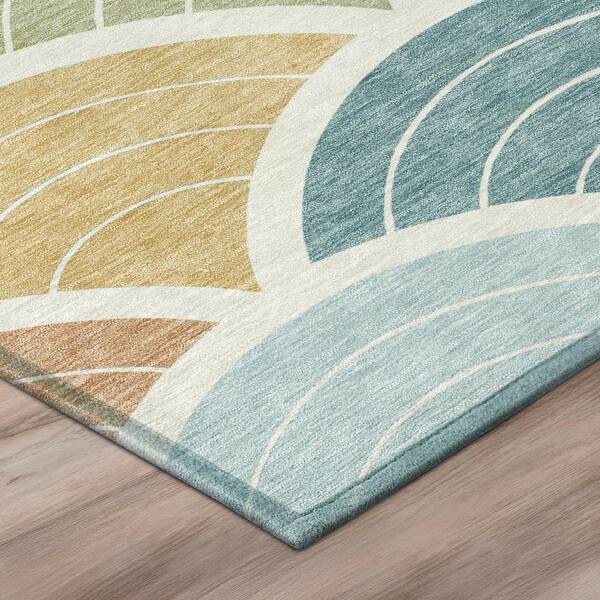 Chantille Machine Washable Indoor/Outdoor Abstract ACN3095 Seafoam 3 ft. x 4 ft. Area Rug