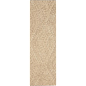 Graceful Taupe 2 ft. x 8 ft. Geometric Contemporary Runner Area Rug