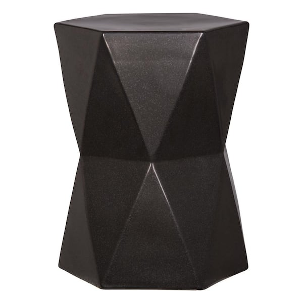 Matrix 22 in. H Gunmetal Hexagon Ceramic Garden Stool