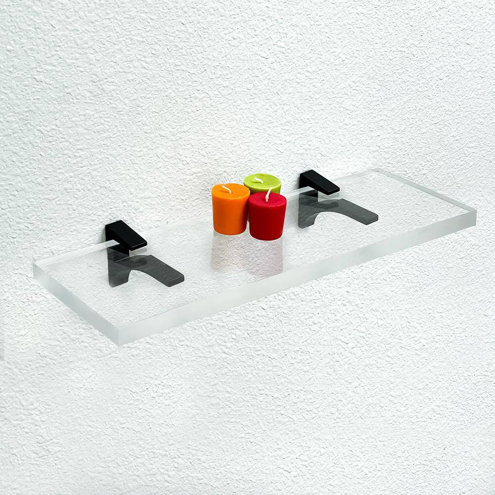 1pc Clear Acrylic Floating Shelves Self Adhesive Wall Mounted