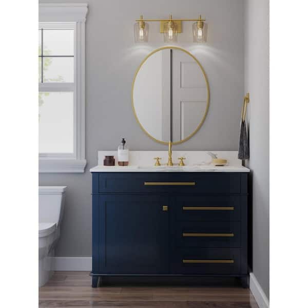 Navy vanity deals light