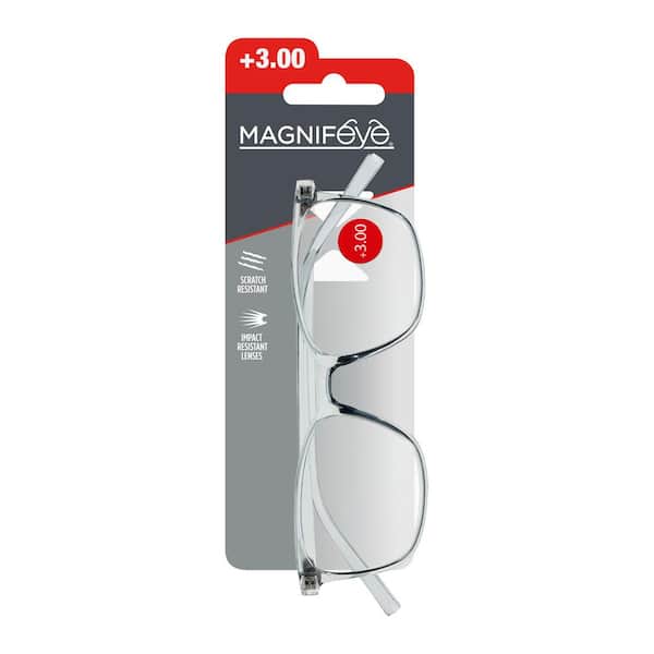 Magnifeye Rounded Square Clear Frame 3.0 Reading Glasses 85854-08