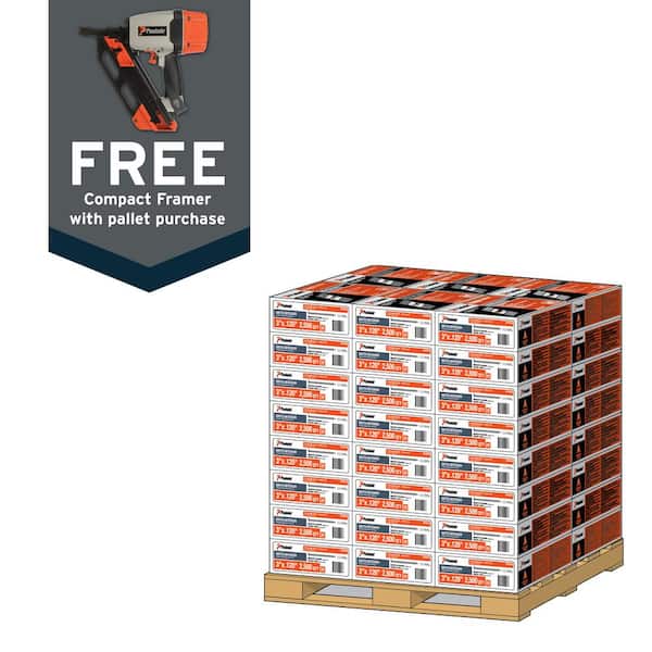 2-3/8 in. x 0.113-Gauge 30-Degree Galvanized Ring Shank Paper Tape Framing Nails Pallet with Compact Framing Nailer