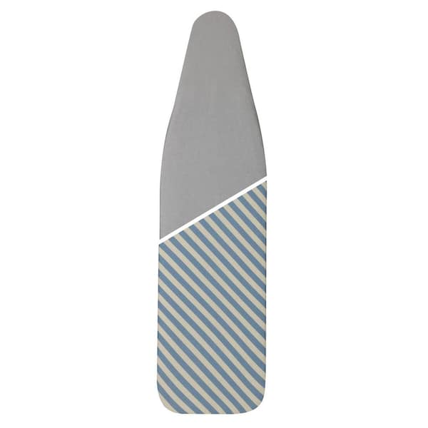 HOUSEHOLD ESSENTIALS Ultra Plus Series 4-Leg Ironing Board 100% Cotton Reversable Mica Sparkle Stripe or Silver Cover