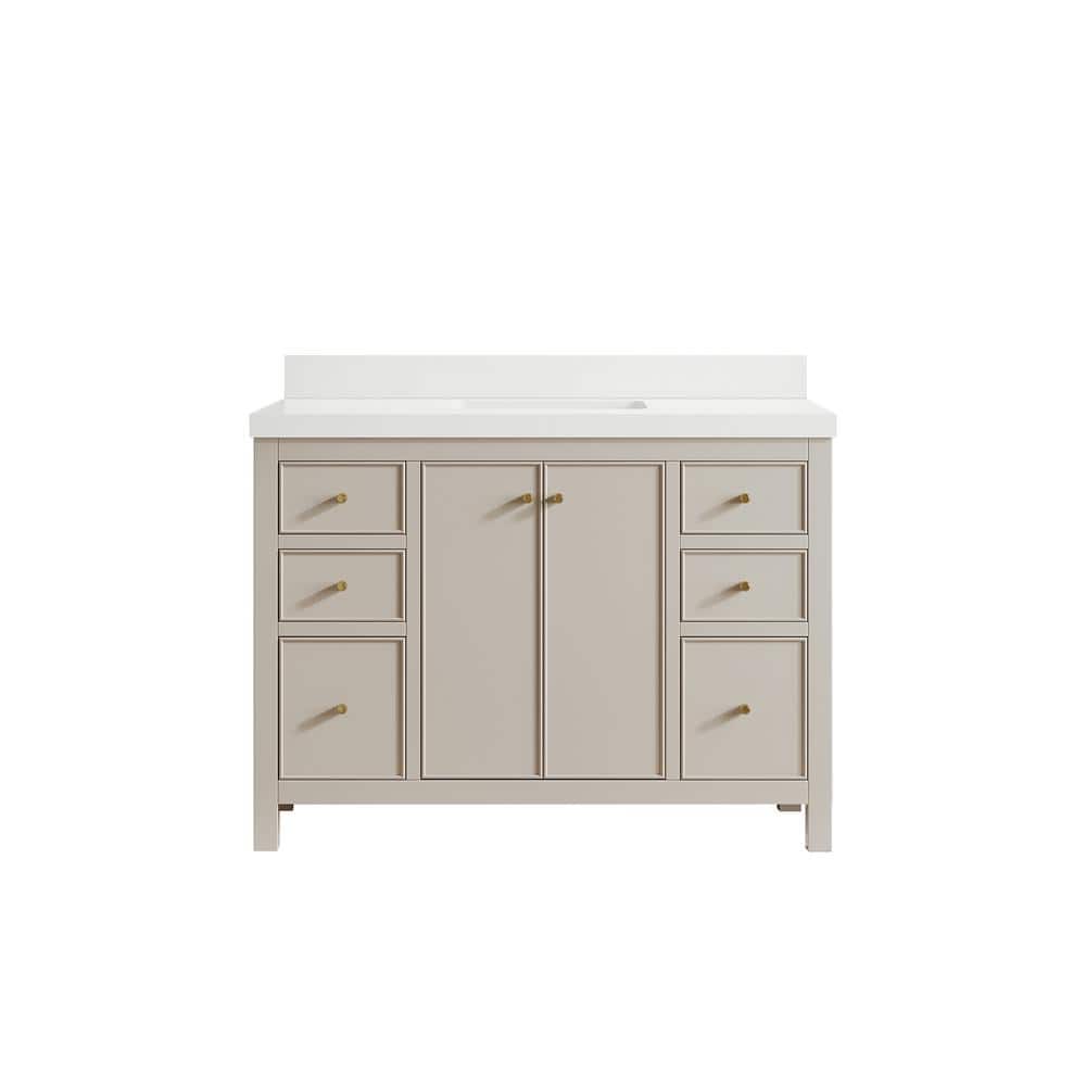 Chicago 48 in. Single Sink Freestanding Fine Grain Bath Vanity with White Qt. Top Unassembled price history on PriceWatchPro