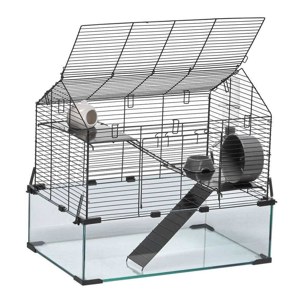 Hamster Cage, 360° Viewing Transparent Hamster Habitats, 22.8 x 15 x 21.3 in., Small Animal Cage Small Size 2025 Update price history on PriceWatchPro