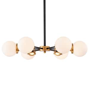 Chevalier 33 in. 3-Light Indoor Matte Black and Gold Finish Chandelier with Light Kit