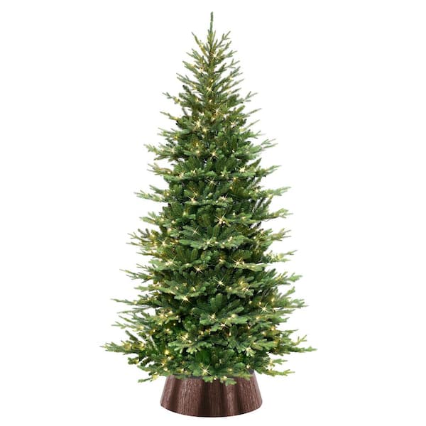7.5 ft. Prelit Slim Chatham Spruce Artificial Christmas Tree with Matching Skirt
