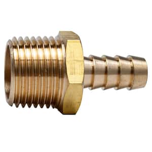 3/8 in. ID Hose Barb x 1/2 in. MIP Lead Free Brass Adapter Fitting (5-Pack)