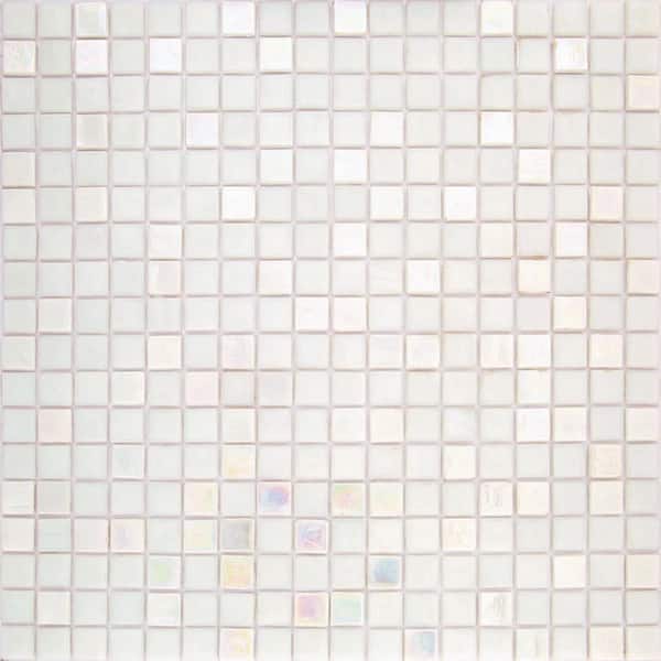 Apollo Tile Mingles 4" x 6" Glossy Pearl White Glass Mosaic Uniform square Wall and Floor Sample Tile 0.13 sq. ft./Piece (1-Pack)