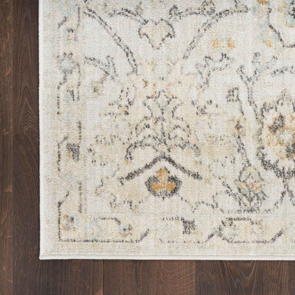 Handmade Gray Floral Synthetic 9' x 12' Area Rug