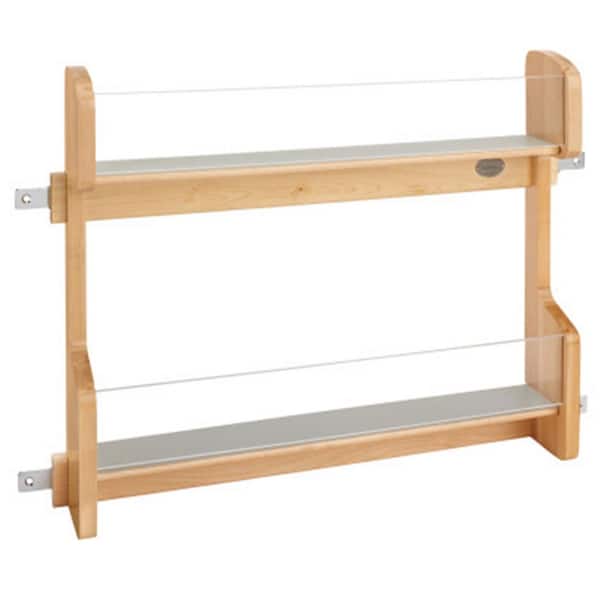 Light Brown 19.5 in. W x 3.13 in. D x 15.5 in. H Wood Vanity Door Mount Storage Rack