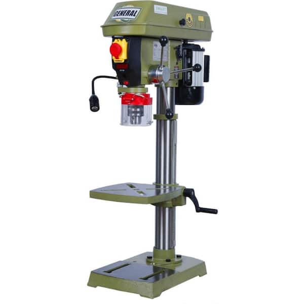 General International 17 in. 1 HP Electronic 20-Speed (120 RPM to 3200 RPM) Drill Press with 1-1/8 in. Chuck and Integrated Laser