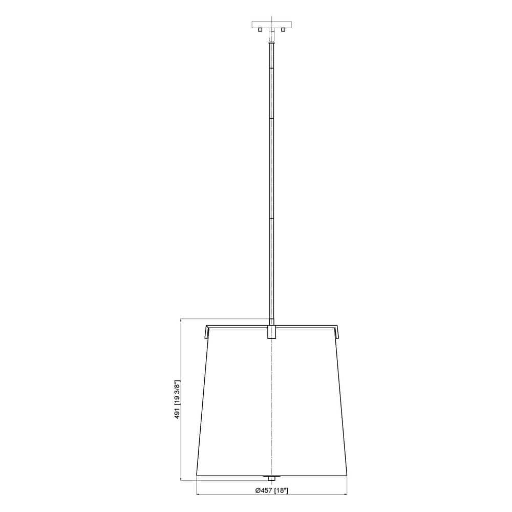 Weston Matte Black Steel Pendant Light with Cream Fabric Shade