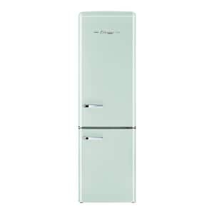 Classic Retro 21.6 in. 8.7 cu. ft. Retro Bottom Freezer Refrigerator in Summer Mint Green, ENERGY STAR