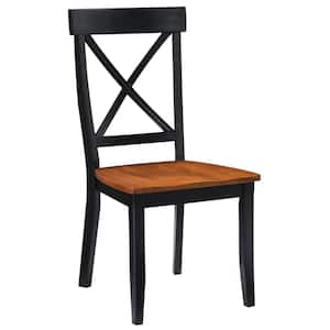 Black and Oak Dining Chairs (Set of 2)