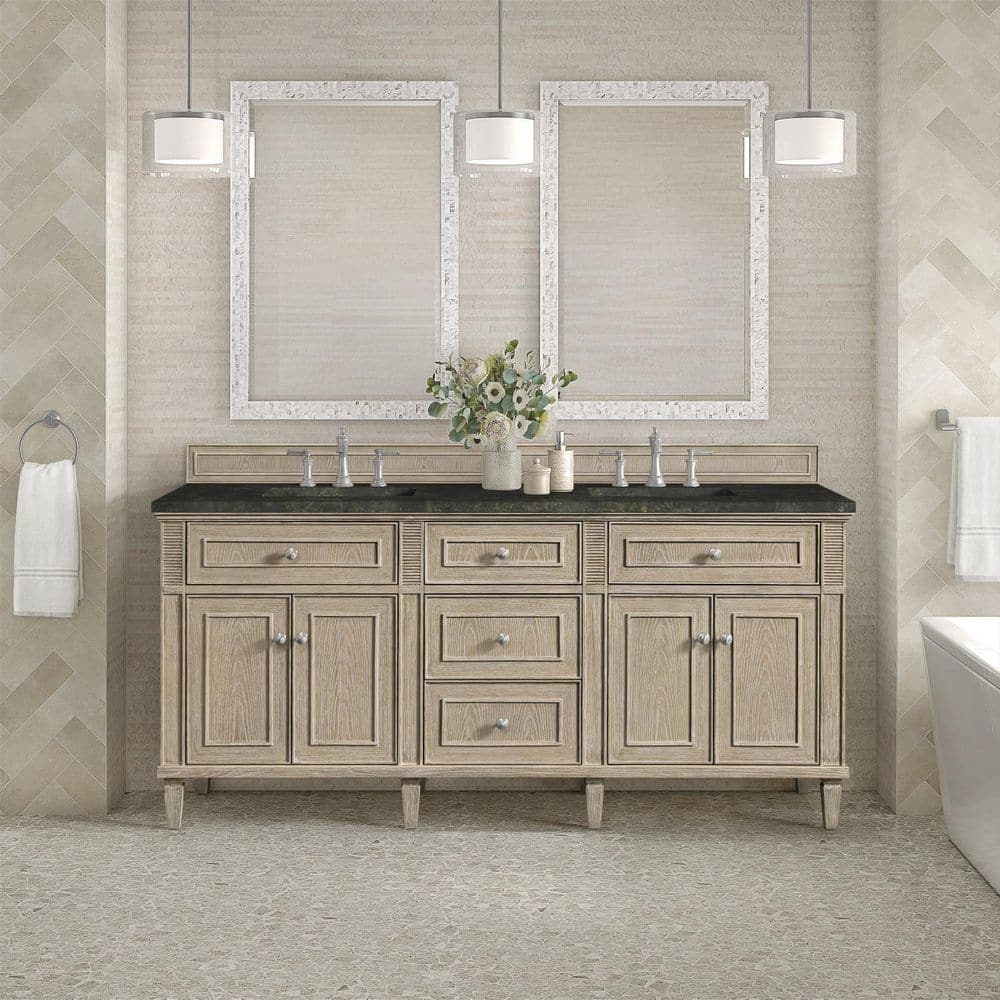 Lorelai 72.0 in. Double Bath Vanity in Whitewashed Oak with Phantome Engineered Composite Top price history on PriceWatchPro
