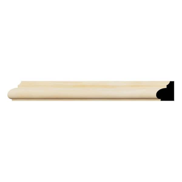WM1207 11/16 in. D x 7/8 in. W x 96 in. L Americraft Solid Hardwood Stain Grade Base Cap Moulding, Pine