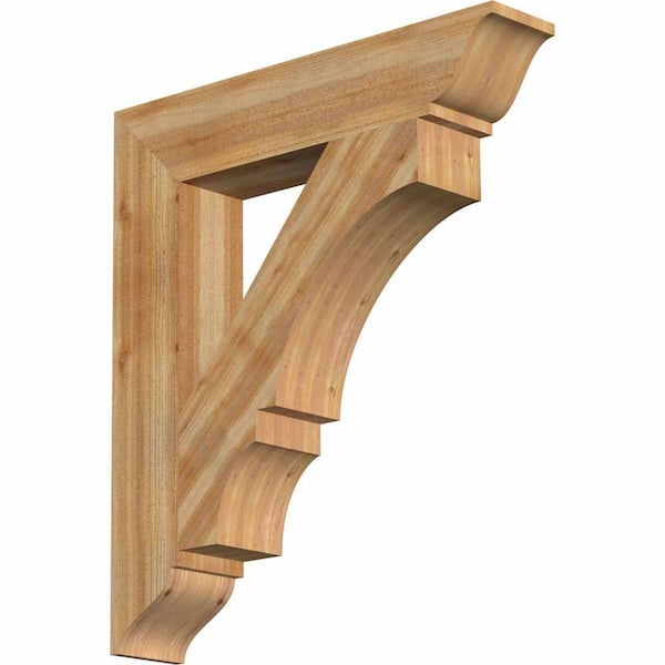 Ekena Millwork 6 in. x 36 in. x 32 in. Western Red Cedar Balboa Traditional Rough Sawn Bracket