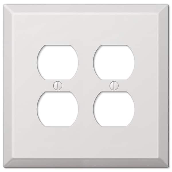 AMERELLE Oversized 2 Gang Duplex Steel Wall Plate - White