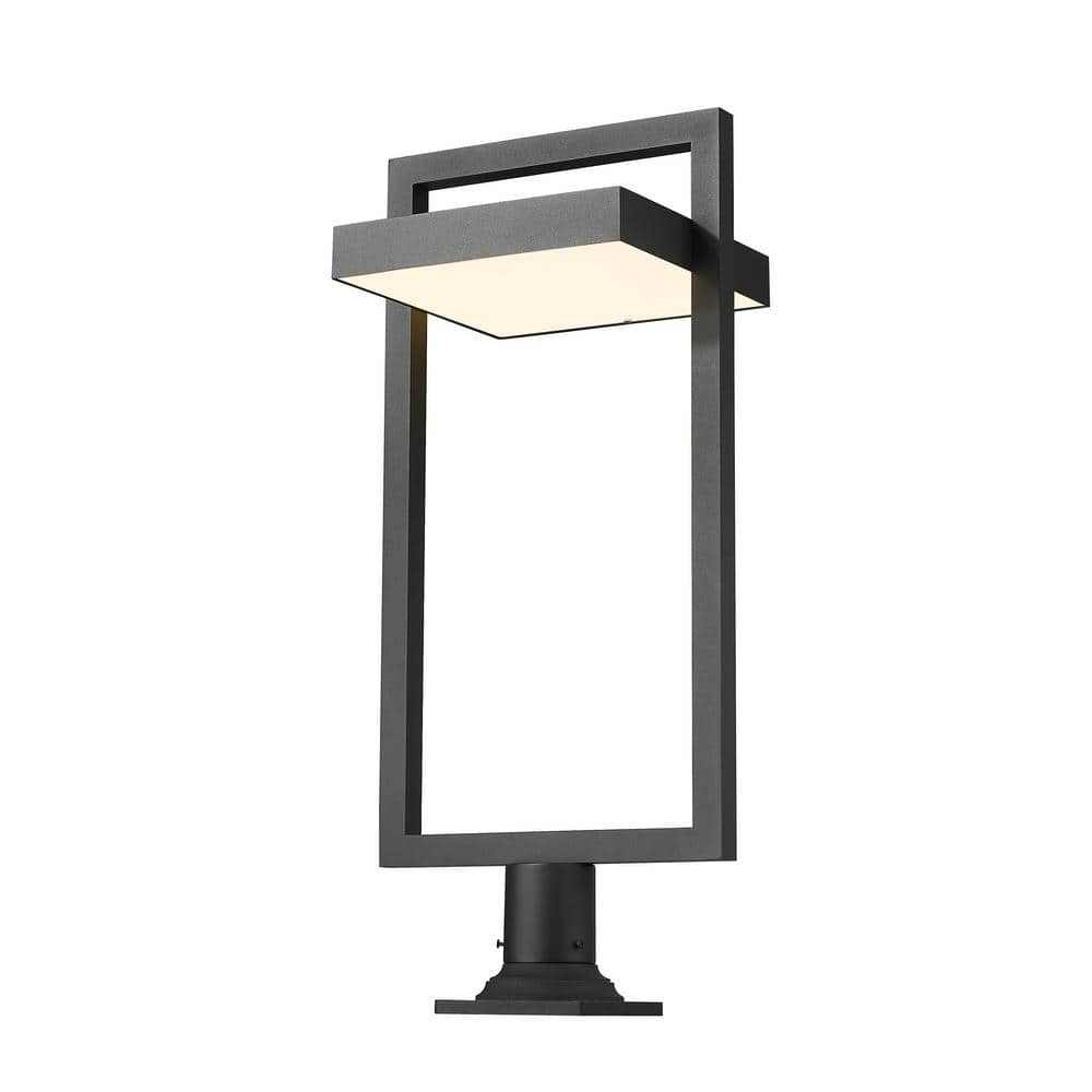 Luttrel 1-Light Black 32.5 in. LED Aluminum Hardwired Outdoor Weather Resis