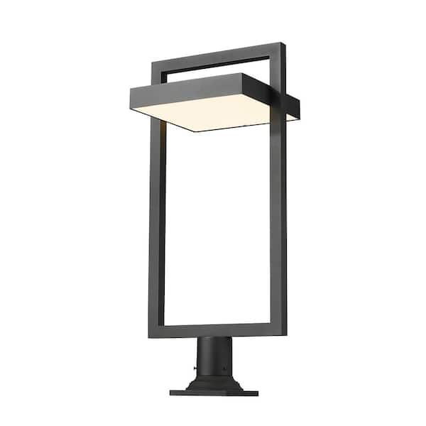 Unbranded Luttrel 1-Light Black 32.5 in. LED Aluminum Hardwired Outdoor Weather Resistant Pier Mount Light Set