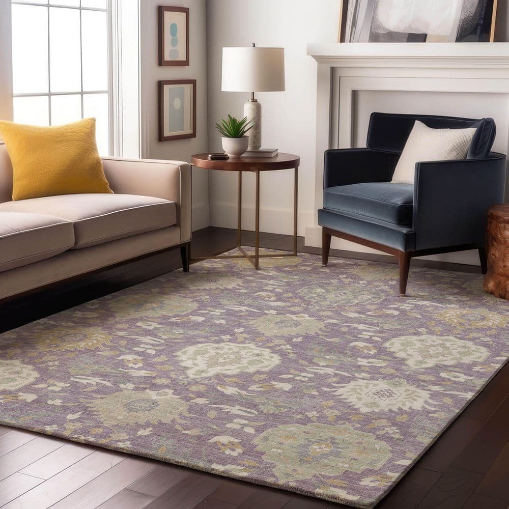 Mayfield Premium Machine Washable Abstract AMF1026 Lavender 8 ft. x 10 ft. Area Rug price history on PriceWatchPro