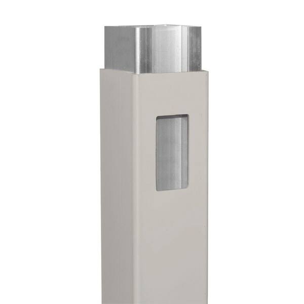 Weatherables 4 in. x 4 in. x 7 ft. Tan Vinyl Fence End Post