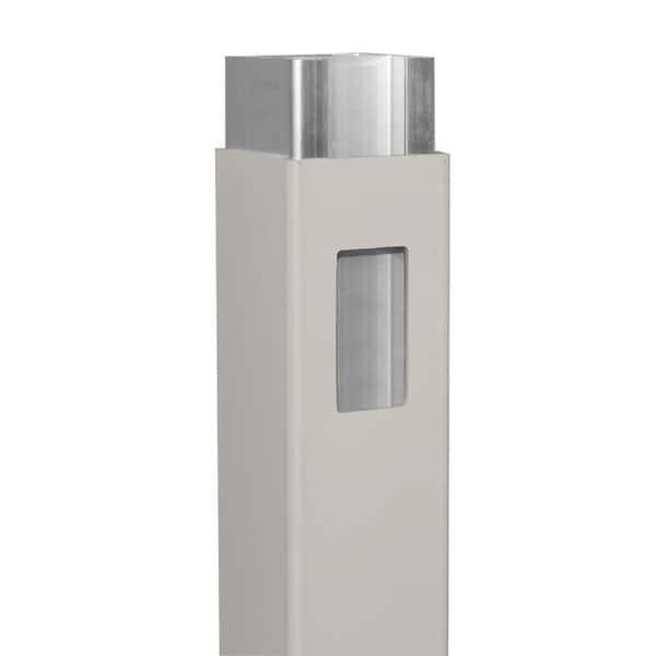 5 in. x 5 in. x 9 ft. Tan Vinyl Fence Gate End Post