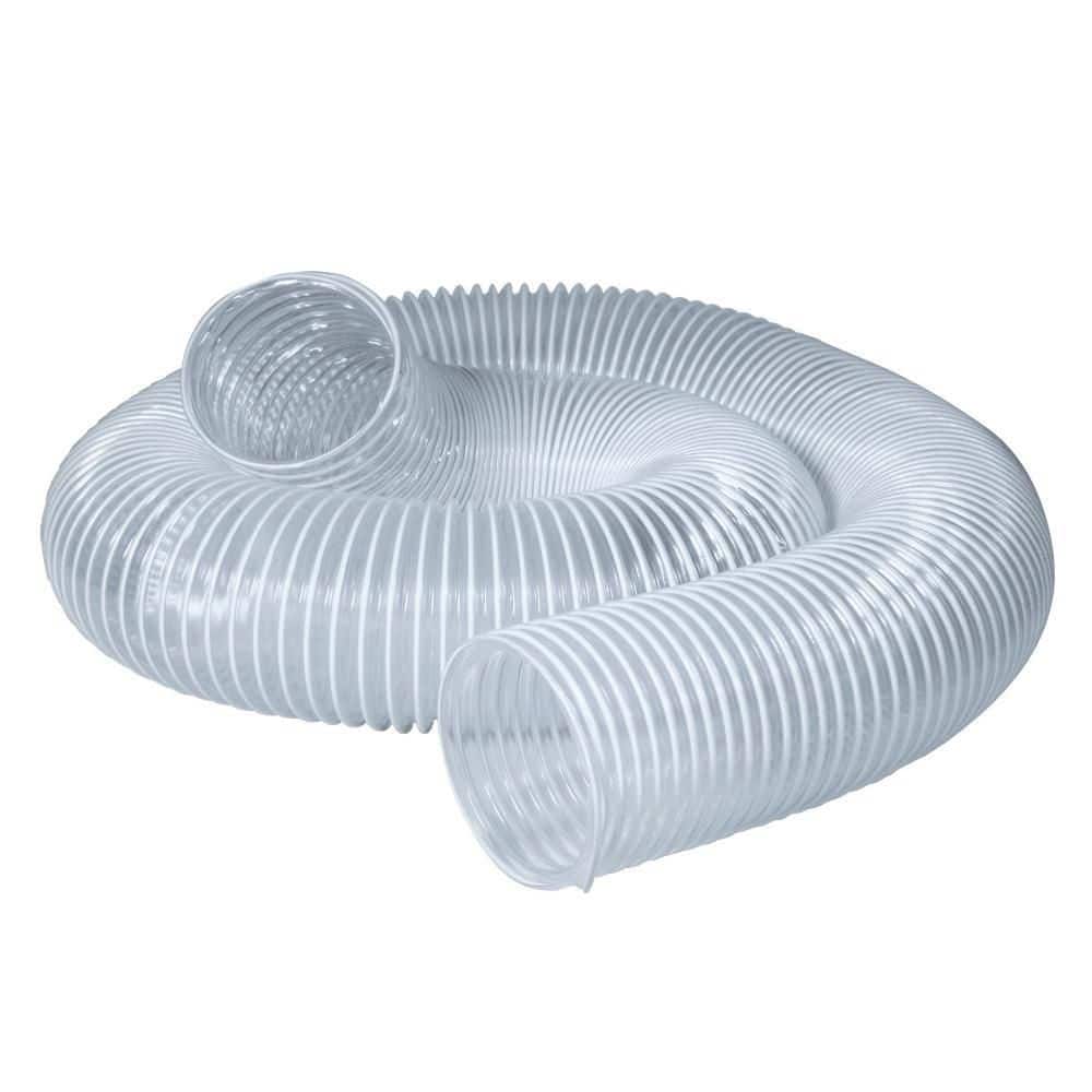 &lrm;POWERTEC 6 in. x 5 ft. Clear PVC Flexible Dust Collection Hose for Woodworking, Shop Vacuum and Dust Collection Fittings