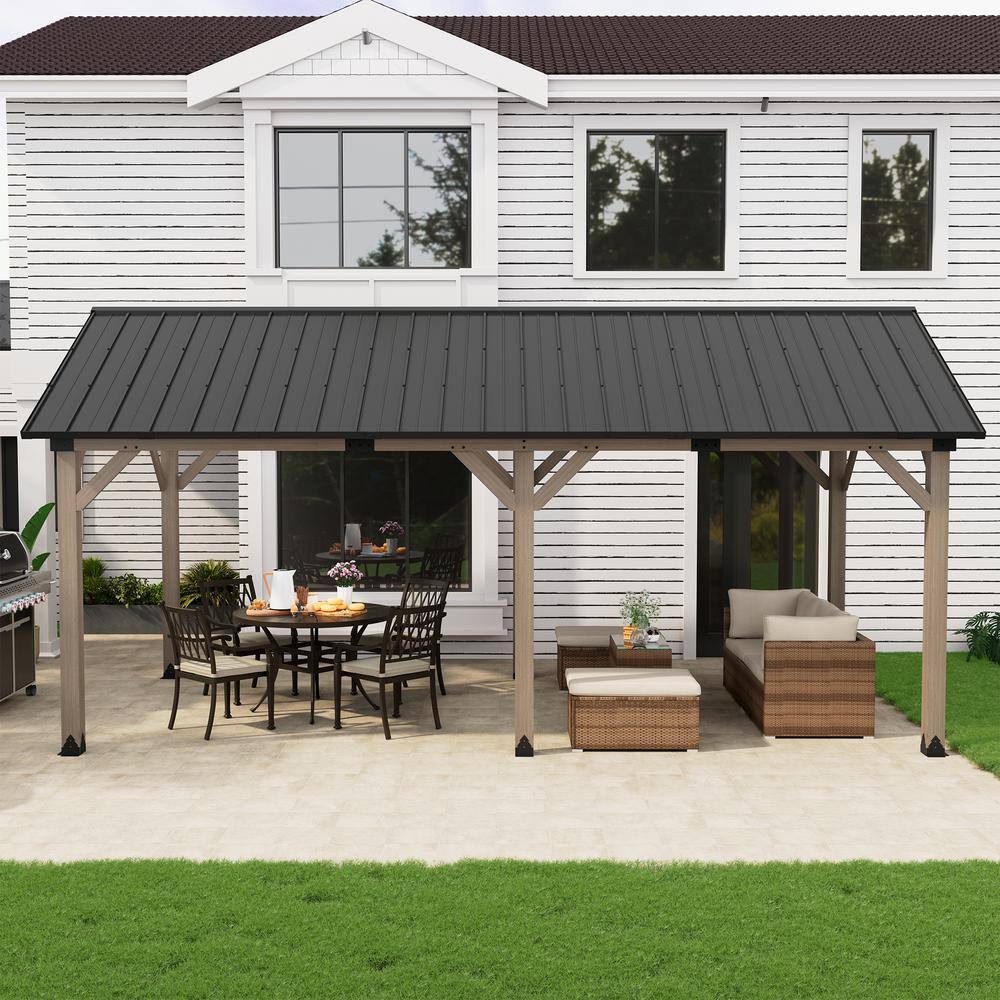 Cedar Wood 12'x20' Gazebo with Galvanized Steel Roof