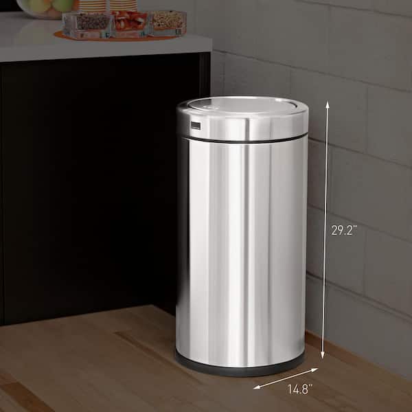 14.5 Gallon Trash Can Stainless Steel Semi-Round Kitchen Trash Can for Sale  in Baytown, TX - OfferUp