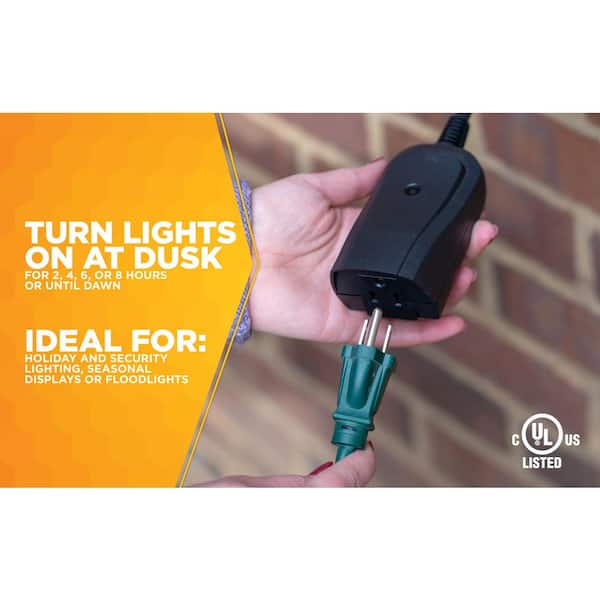 Woods 13-Amps 125-volt 1-Outlet Plug-in Outdoor Lighting Timer in