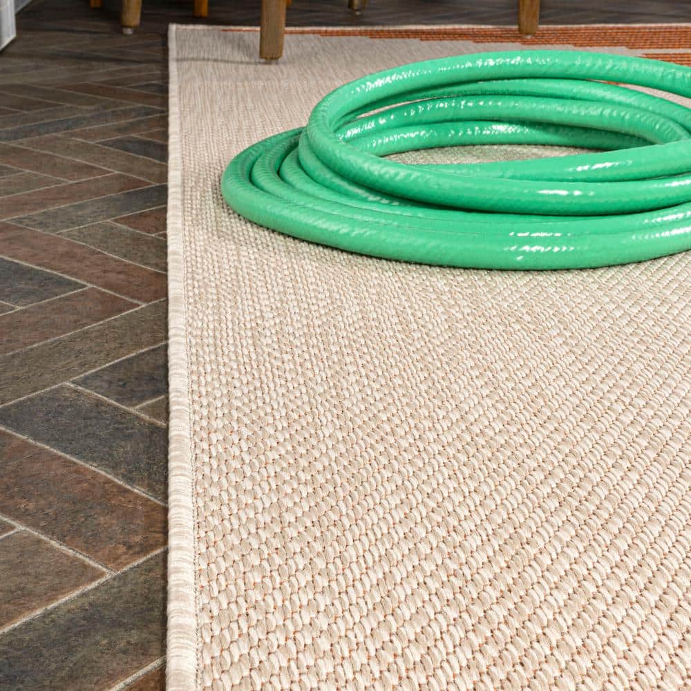 Moroccan Diamond Stripe 5' x 8' Beige/Orange Synthetic Area Rug