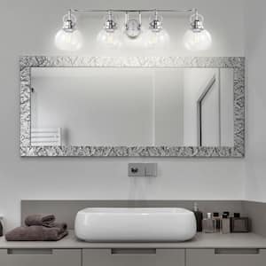 Shirley 34 in. 4-Light Metal/ Bubbled Glass Chrome Vanity Light