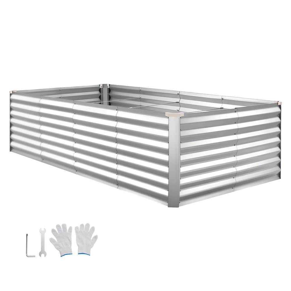 8 x 4 x 2 ft. Galvanized Rectangular Raised Garden Bed Alu-Zinc Metal Planter Bottomless Outdoor Box Silver, 2025 Update price history on PriceWatchPro