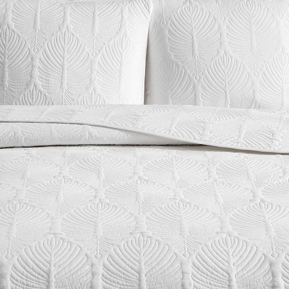 White Organic Cotton Full Quilt Set with Reversible Design