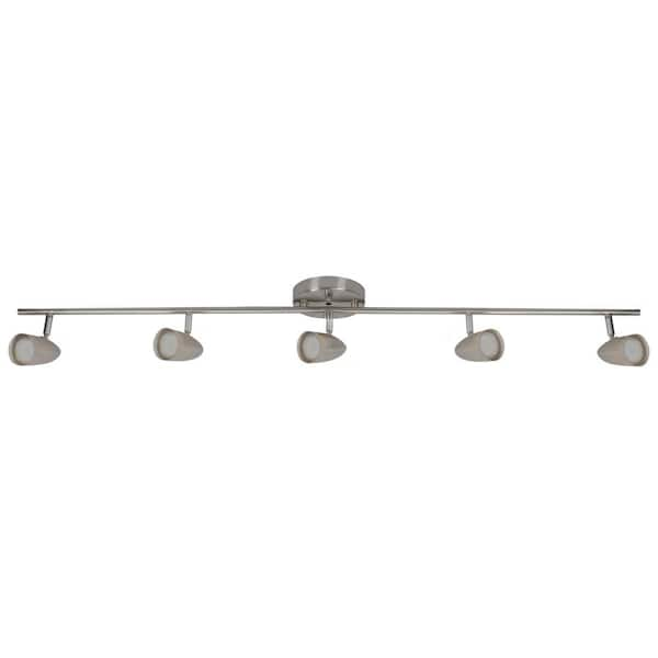 Sunlite 2 ft. 3-Light Brushed Nickel LED GU10 Base Track Lighting Kit