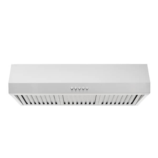 Vissani Sarela 30 in. W x 7 in. H 500CFM Convertible Under Cabinet Range Hood in Stainless Steel with LED Lights and Filter