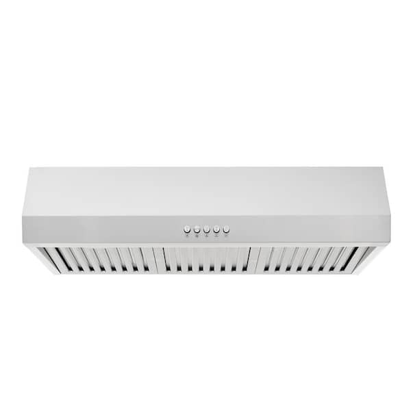 Sarela 30 in. W x 7 in. H 500CFM Convertible Under Cabinet Range Hood in Stainless Steel with LED Lights and Filter