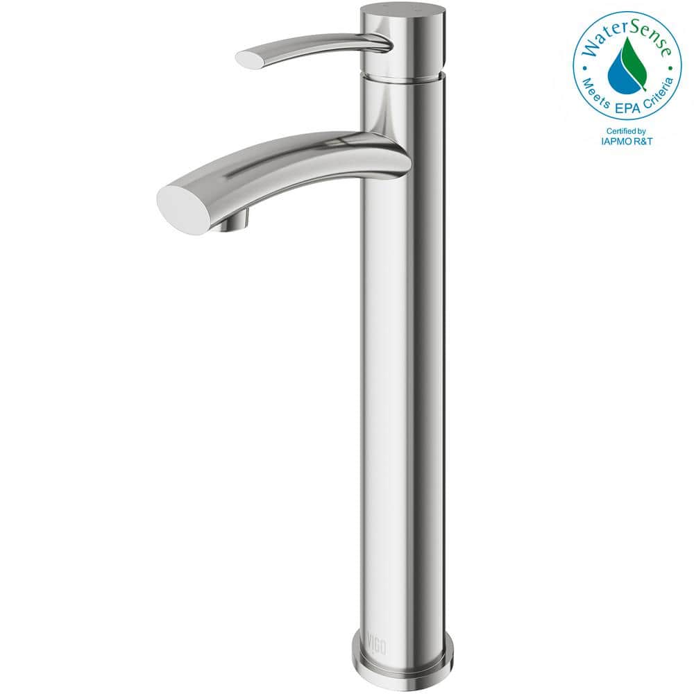 Elegant Brushed Nickel Single-Hole Vessel Bathroom Faucet