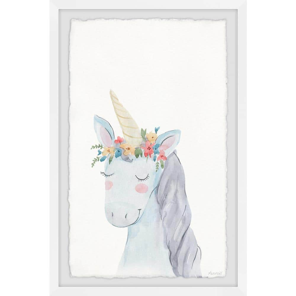 Unicorn Flower Crown by Marmont Hill Framed Fantasy Art Print 18 in. x 12 i