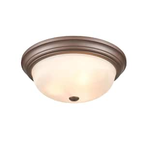 3-Light 5.5 in. Bronze Hardwired Flushmount (1-Pack)