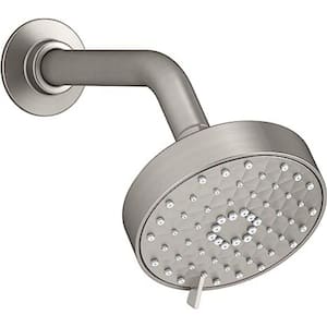 3-Spray Patterns with 1.75 GPM 4 in. Wall Mount Rain Fixed Shower Head in Vibrant Brushed Nickel