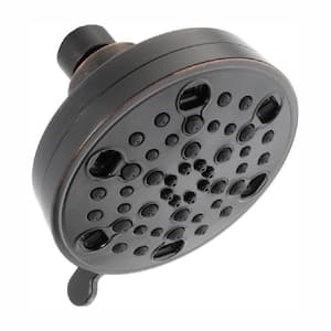 5-Spray Patterns 1.75 GPM 4.19 in. Wall Mount Fixed Shower Head with H2Okinetic in Venetian Bronze