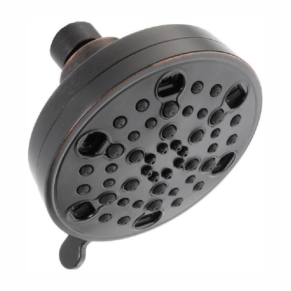 Delta 5-Spray Patterns 1.75 GPM 4.19 in. Wall Mount Fixed Shower Head ...