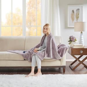 60 in. x 70 in. Heated Plush Lavender Electric Throw Blanket