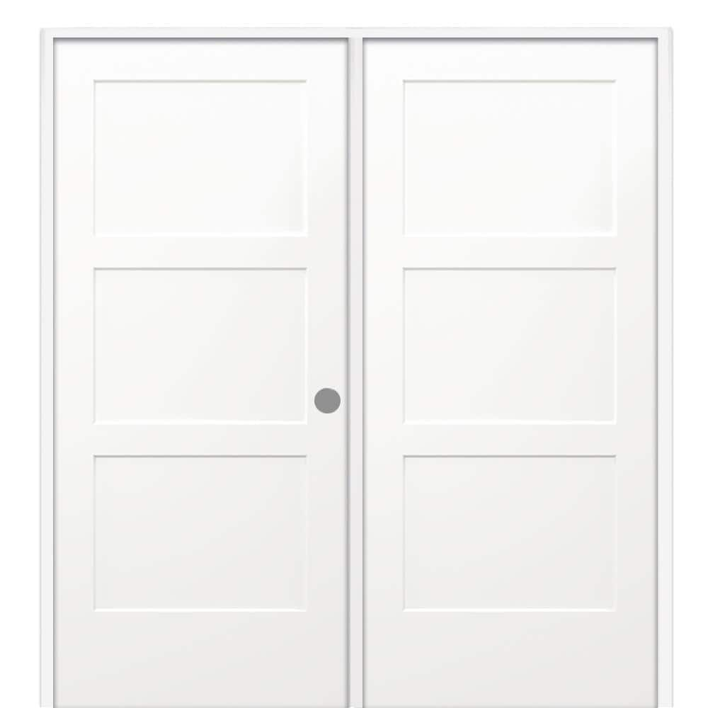 MMI Door 60 in. x 80 in. Birkdale Primed Left-Handed Solid Core Molded ...